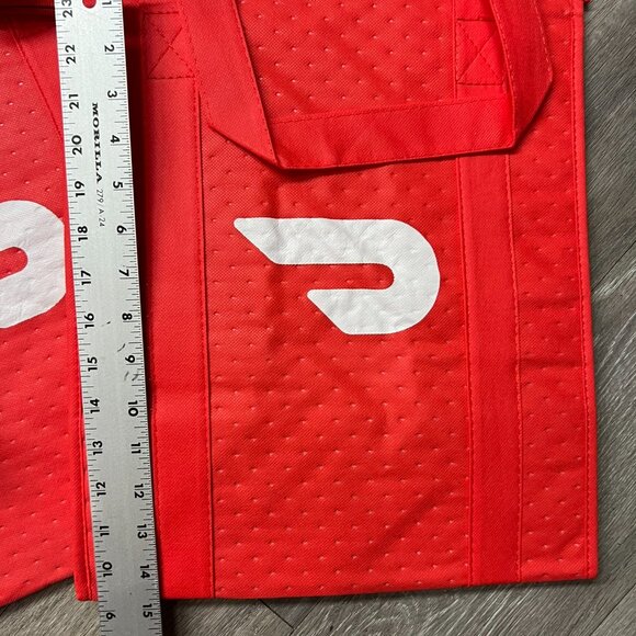 Doordash Insulated Red Thermal Food Tote w/ Zipper Food Delivery Shopping Bag - Picture 8 of 9